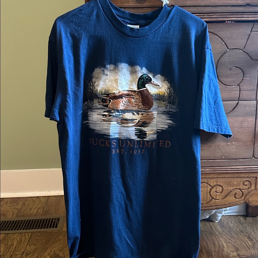 Vintage Ducks Unlimited Blue Graphic T-Shirt